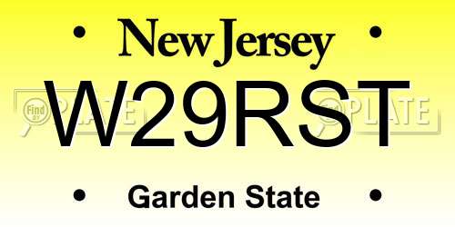 W29RST New Jersey License Plate