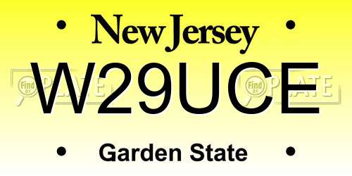 W29UCE New Jersey License Plate