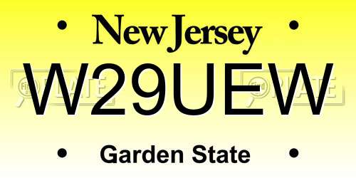 W29UEW New Jersey License Plate
