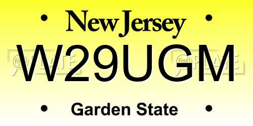 W29UGM New Jersey License Plate
