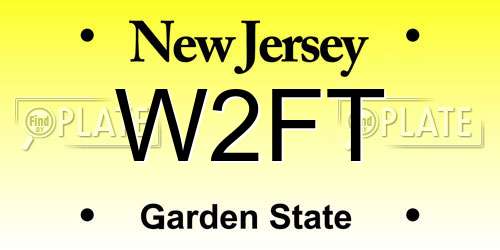 W2FT New Jersey License Plate