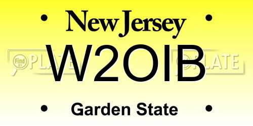 W2OIB New Jersey License Plate