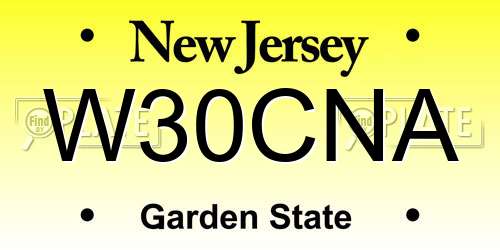 W30CNA New Jersey License Plate