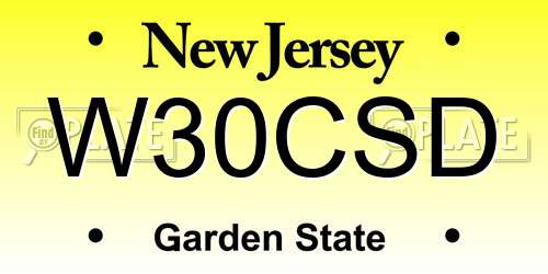 W30CSD New Jersey License Plate