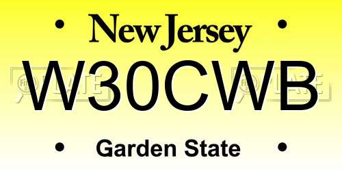 W30CWB New Jersey License Plate