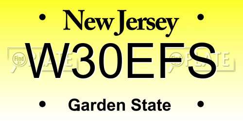 W30EFS New Jersey License Plate