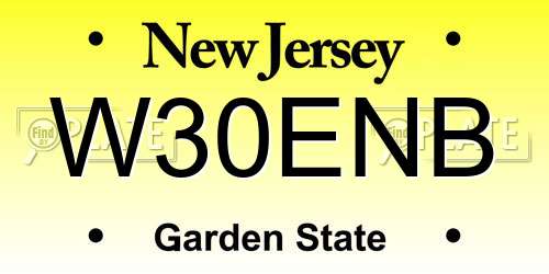 W30ENB New Jersey License Plate