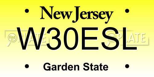 W30ESL New Jersey License Plate
