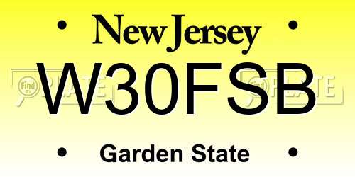 W30FSB New Jersey License Plate