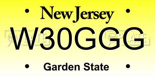 W30GGG New Jersey License Plate