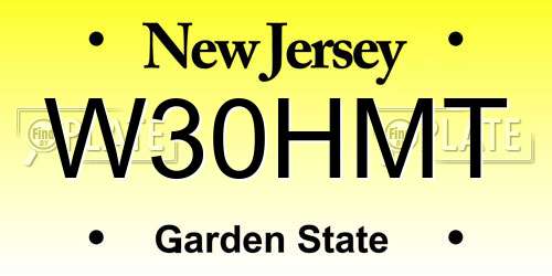 W30HMT New Jersey License Plate