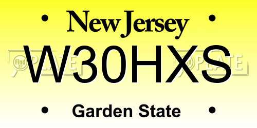 W30HXS New Jersey License Plate