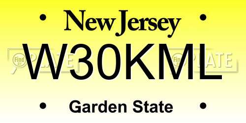 W30KML New Jersey License Plate