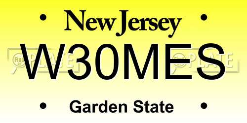 W30MES New Jersey License Plate