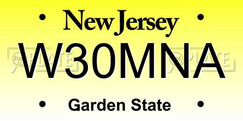 W30MNA New Jersey License Plate