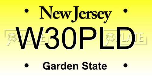 W30PLD New Jersey License Plate