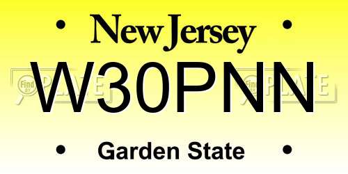 W30PNN New Jersey License Plate