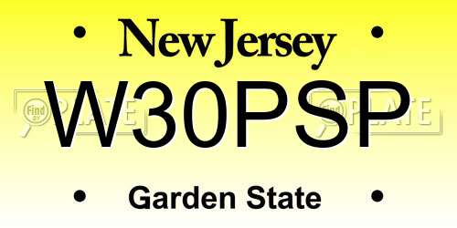 W30PSP New Jersey License Plate