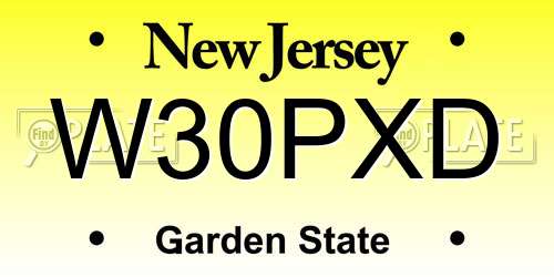 W30PXD New Jersey License Plate