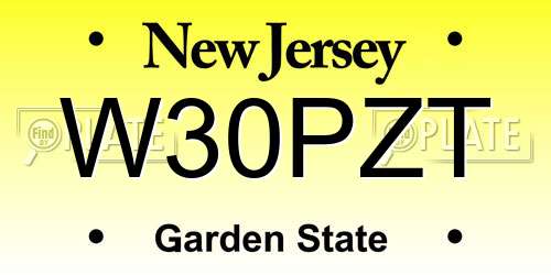 W30PZT New Jersey License Plate