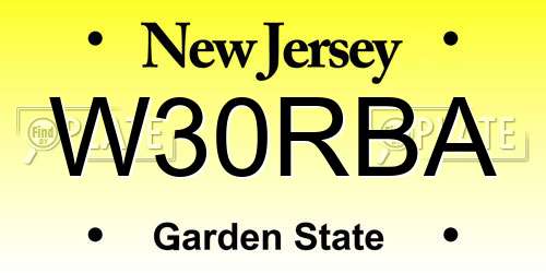 W30RBA New Jersey License Plate
