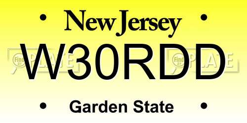 W30RDD New Jersey License Plate