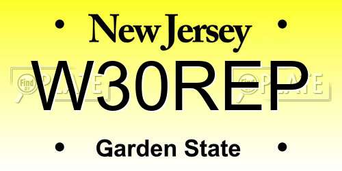 W30REP New Jersey License Plate