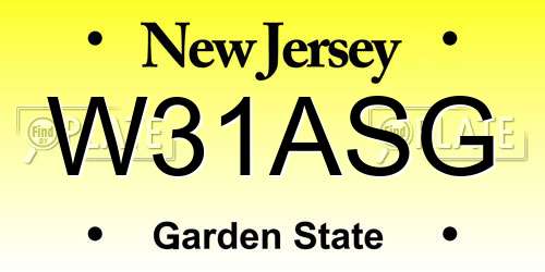 W31ASG New Jersey License Plate