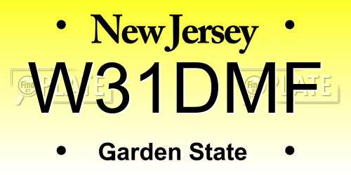 W31DMF New Jersey License Plate