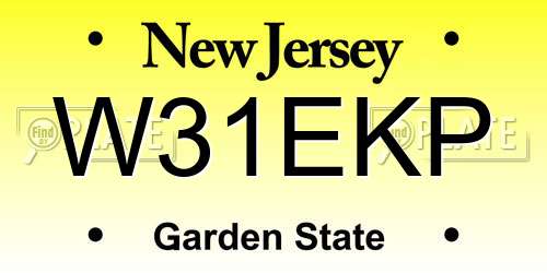 W31EKP New Jersey License Plate