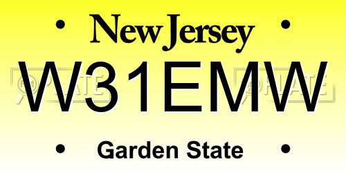 W31EMW New Jersey License Plate
