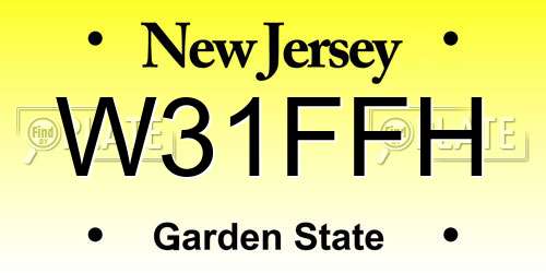 W31FFH New Jersey License Plate