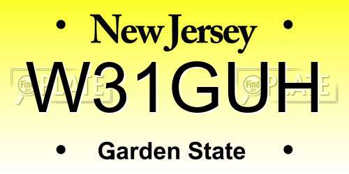 W31GUH New Jersey License Plate