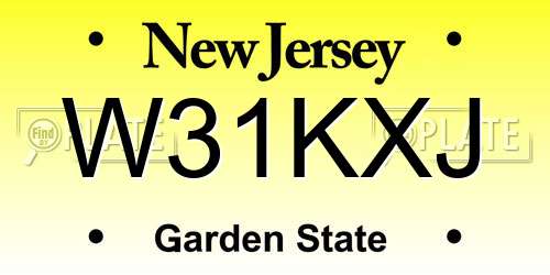 W31KXJ New Jersey License Plate