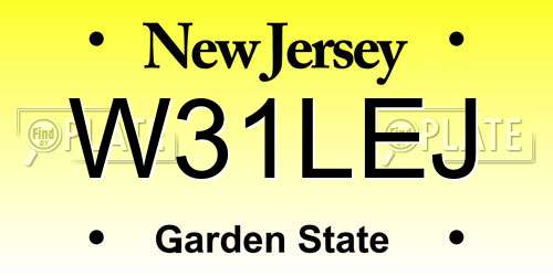 W31LEJ New Jersey License Plate