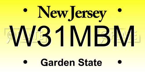 W31MBM New Jersey License Plate