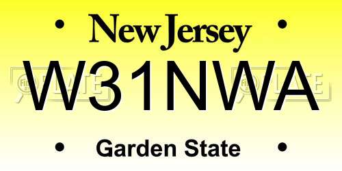 W31NWA New Jersey License Plate