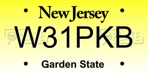 W31PKB New Jersey License Plate
