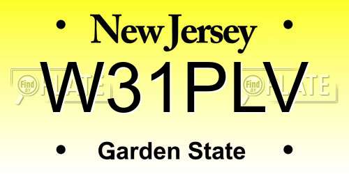 W31PLV New Jersey License Plate