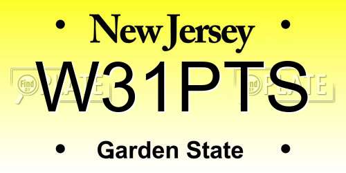 W31PTS New Jersey License Plate