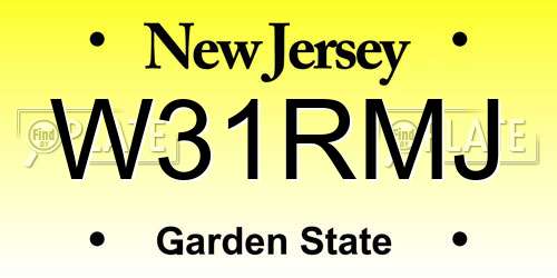 W31RMJ New Jersey License Plate