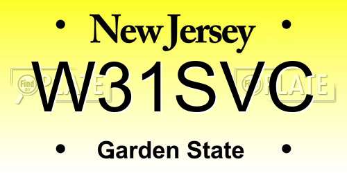 W31SVC New Jersey License Plate