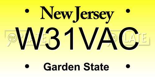 W31VAC New Jersey License Plate