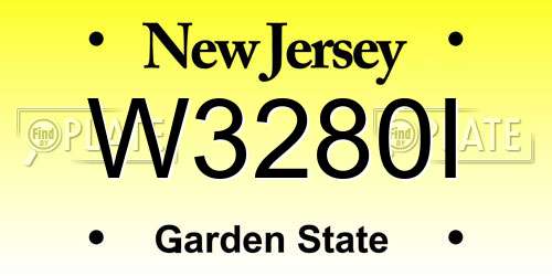 W3280I New Jersey License Plate