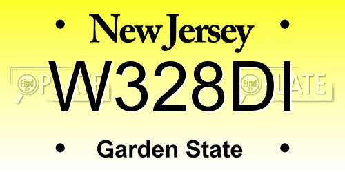 W328DI New Jersey License Plate