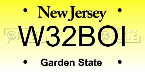 W32BOI New Jersey License Plate