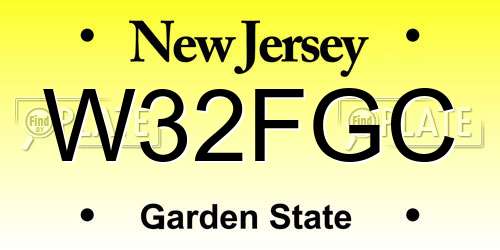 W32FGC New Jersey License Plate