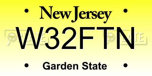 W32FTN New Jersey License Plate