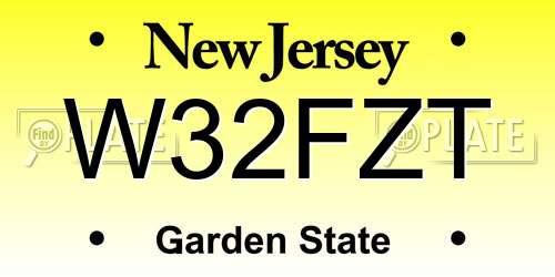 W32FZT New Jersey License Plate