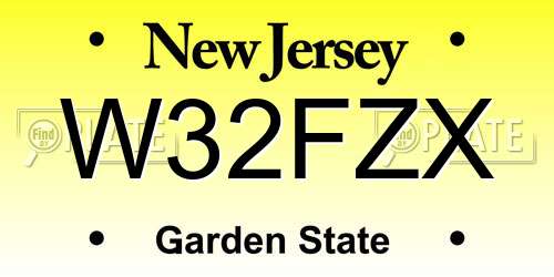 W32FZX New Jersey License Plate